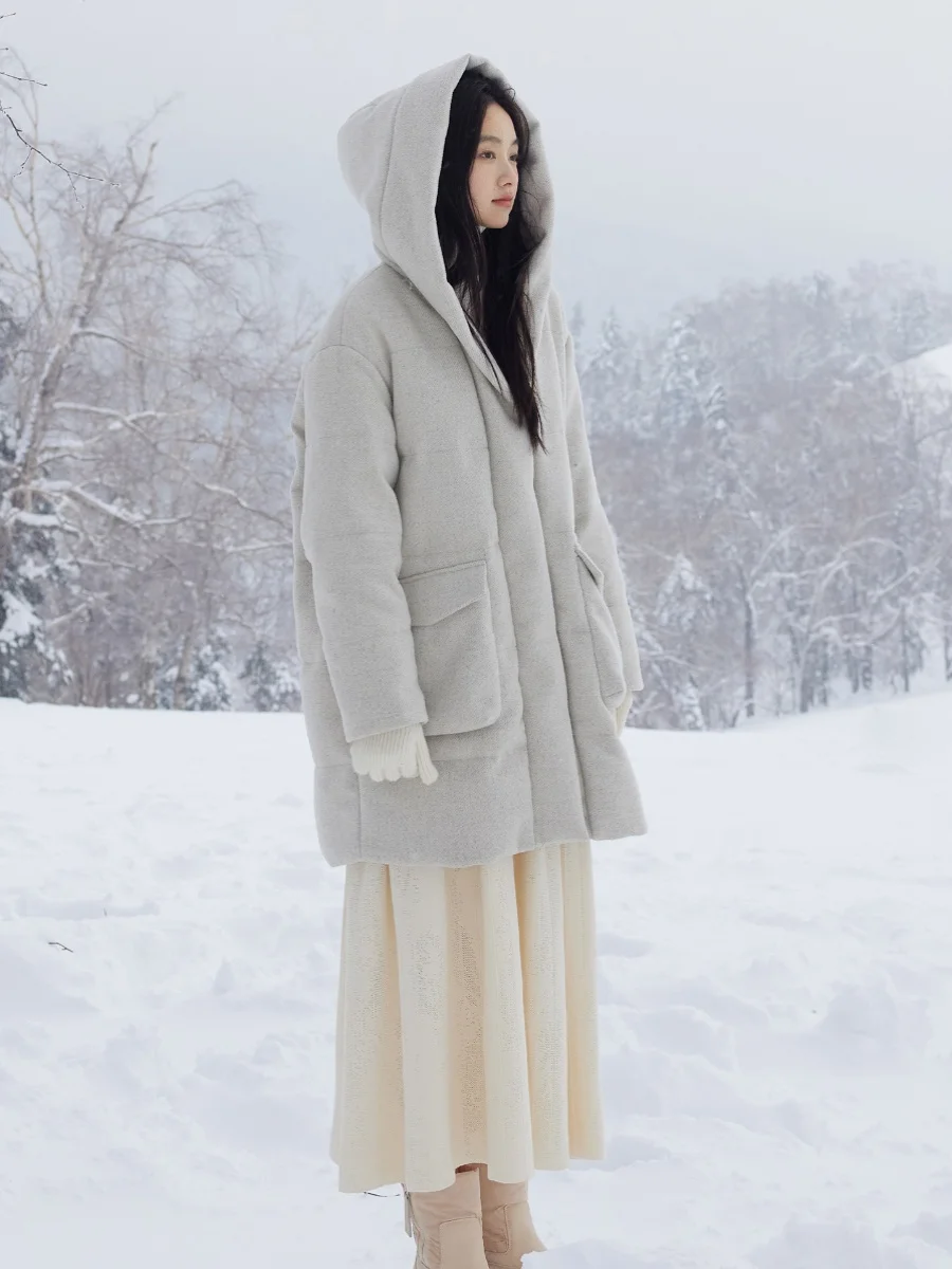 Warmth Winter Hatted 3D Patchwork Design down Jaet Cozy Hooded Coat Fem Faionable Sli Trendy Outerwear Coat
Warmth Winter Hatted 3D Patchwork Design down Jaet Cozy Hooded Coat Fem Faionable Sli Trendy Outerwear Coat