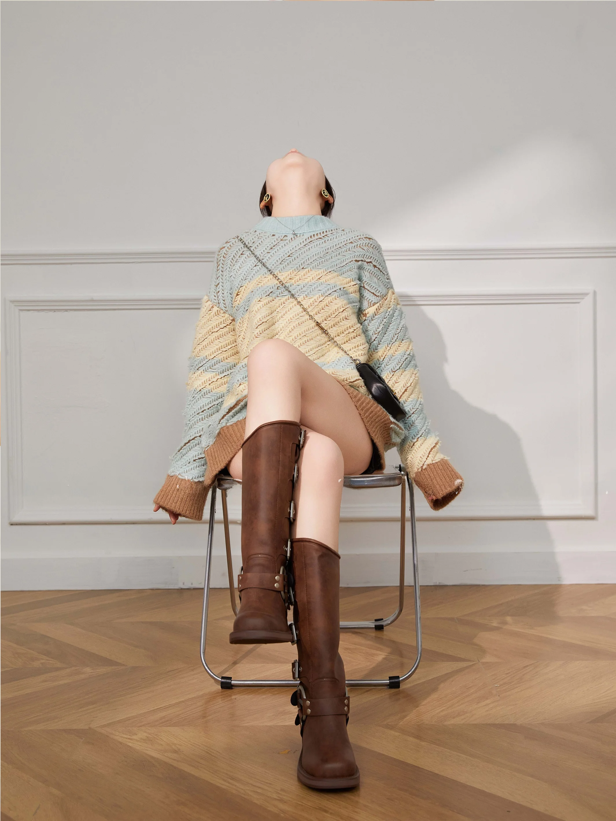 Женский вязаный свитер Plum Jan Spring Fashion класса люкс с круглым вырезом, цветными блоками, длинными рукавами, из полиэфирного волокна
Женский вязаный свитер Plum Jan Spring Fashion класса люкс с круглым вырезом, цветными блоками, длинными рукавами, из полиэфирного волокна