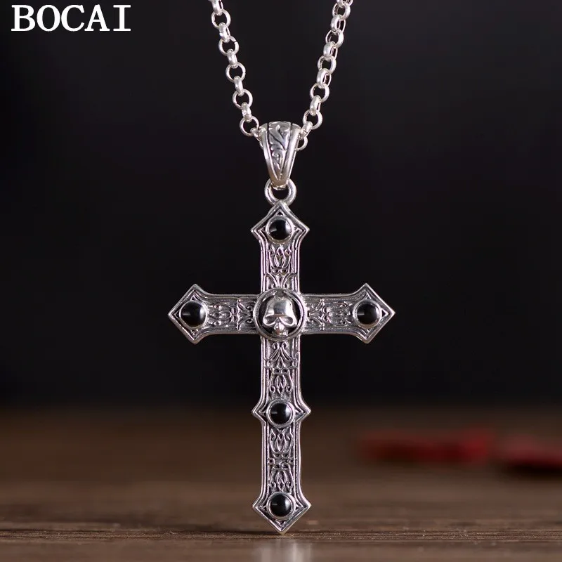 BOCAI NEW s925 Silver Jewelry Punk Style Trend Retro Skull Lace Cross Men’s Pendant
BOCAI NEW s925 Silver Jewelry Punk Style Trend Retro Skull Lace Cross Men’s Pendant