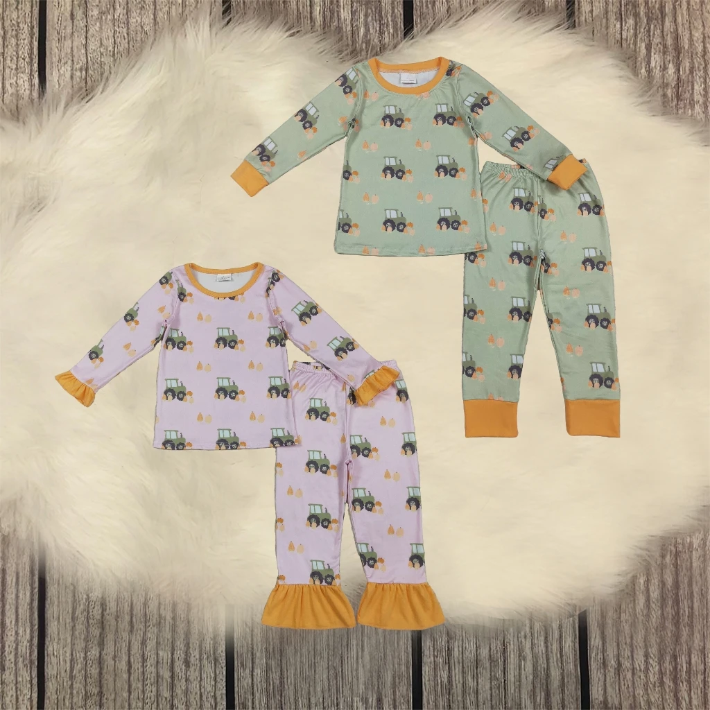 Baby Boy Girl Long Sleeves Pumpkins Tractors Shirt Children Pants Autumn Set Pajamas Toddler Kids Outfit Fall Clothes Wholesale 
Baby Boy Girl Long Sleeves Pumpkins Tractors Shirt Children Pants Autumn Set Pajamas Toddler Kids Outfit Fall Clothes Wholesale