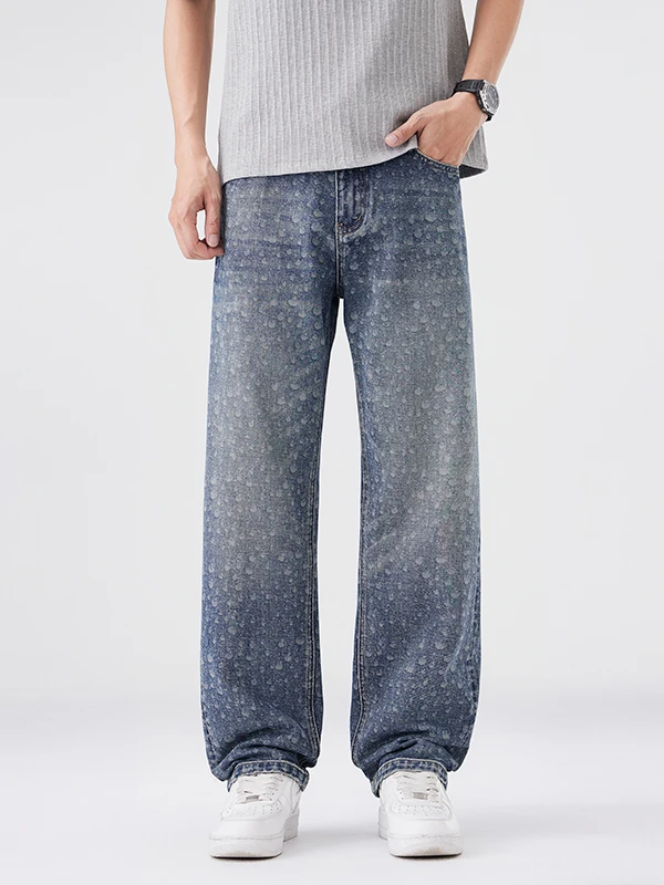 American Sle Laser Waterdrop Print Men's Jeans Straight Leg High Street Versatile Loose Fit Casual Long Pants
American Sle Laser Waterdrop Print Men's Jeans Straight Leg High Street Versatile Loose Fit Casual Long Pants