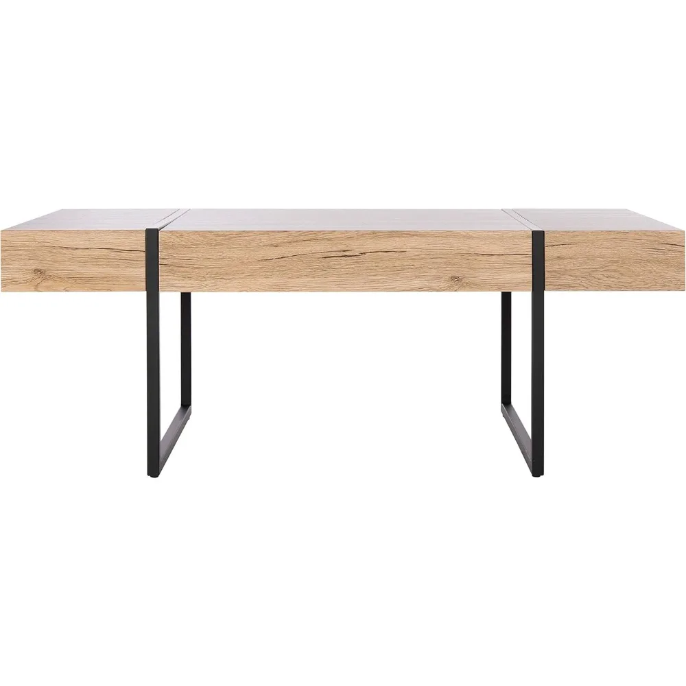 Modern Rectangular Coffee Table Cof7000b, 43.3" W X 23.6" L X 15.7" H, Natural/black Metal Legs 
Modern Rectangular Coffee Table Cof7000b, 43.3" W X 23.6" L X 15.7" H, Natural/black Metal Legs