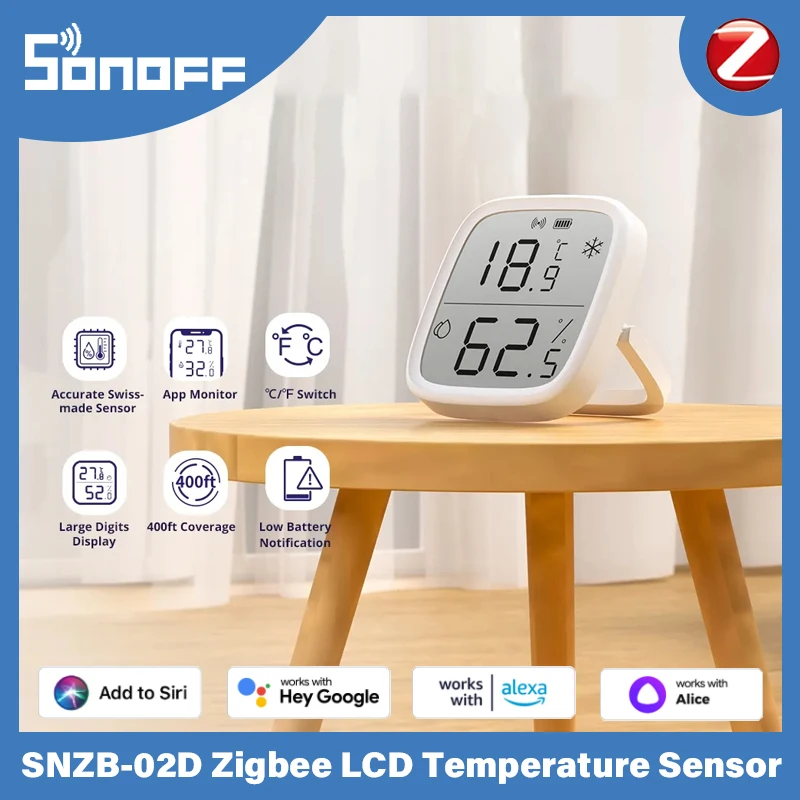 SONOFF SNZB-02D Zigbee LCD Smart Temperature Humidity Sensor Smart Home LCD Screen Monitor Work with Alexa Google Home EWelink
SONOFF SNZB-02D Zigbee LCD Smart Temperature Humidity Sensor Smart Home LCD Screen Monitor Work with Alexa Google Home EWelink
