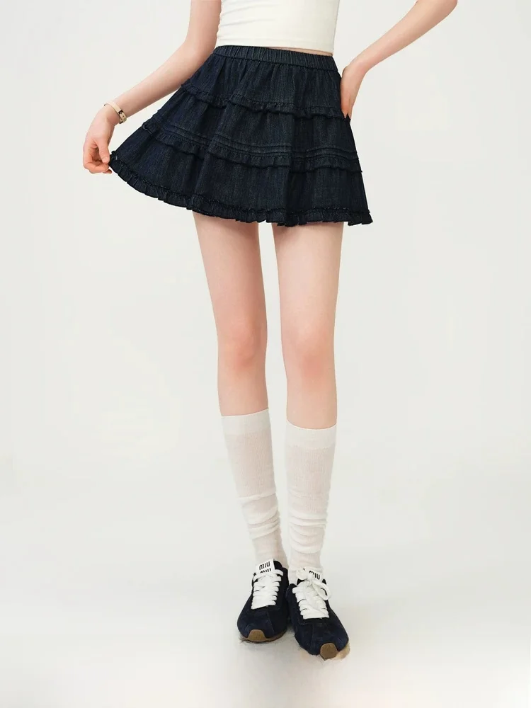 High Waist A-Line Skirt Vintage Ruffle Hem Denim Cake Skirt Women's Spring Summer New Style Commute Korean Style Cotton ...
High Waist A-Line Skirt Vintage Ruffle Hem Denim Cake Skirt Women's Spring Summer New Style Commute Korean Style Cotton ...