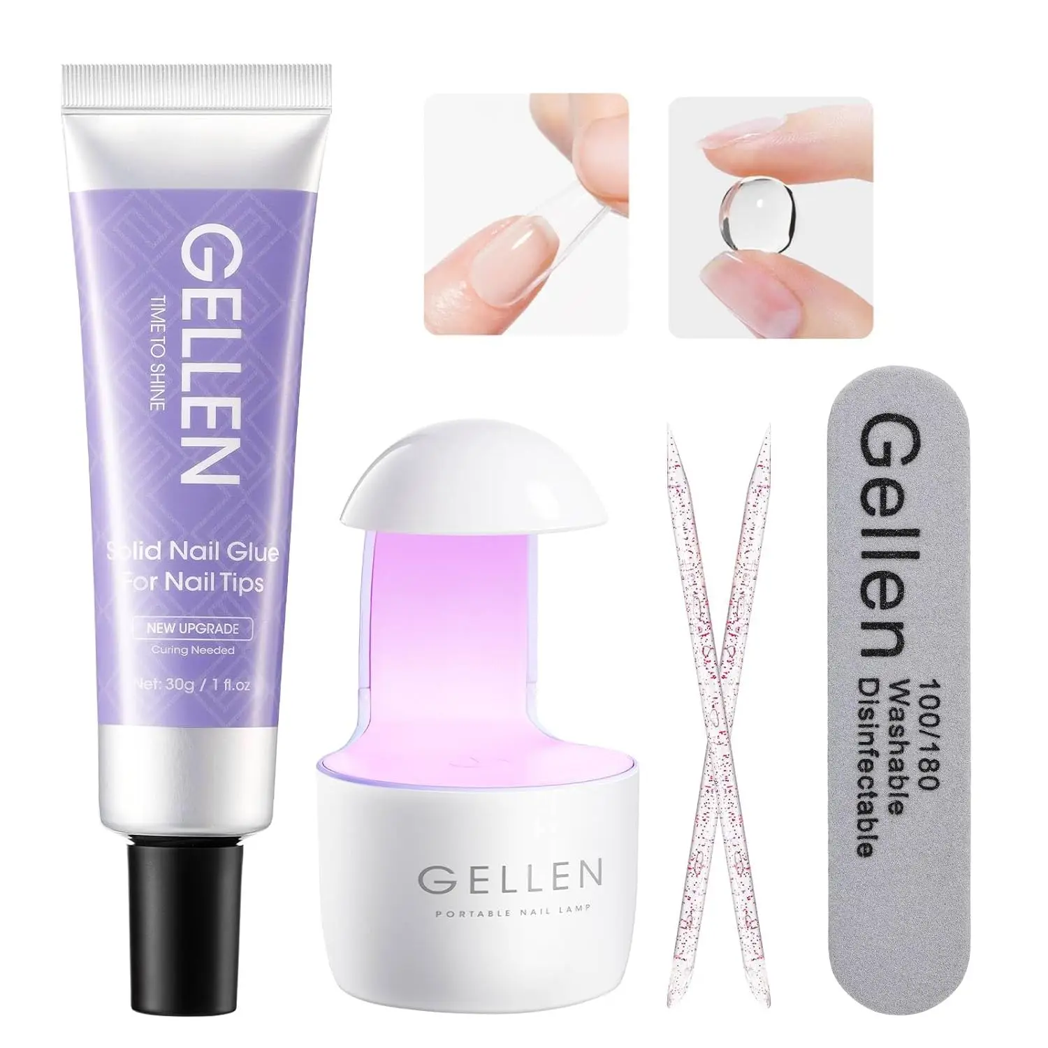 GELLEN 30g Solid Gel Nail Glue Set Acrylic Press on Nails UV Led Lamp Curable Fake Nails Tech Supplies DIY Tool Equipment
GELLEN 30g Solid Gel Nail Glue Set Acrylic Press on Nails UV Led Lamp Curable Fake Nails Tech Supplies DIY Tool Equipment