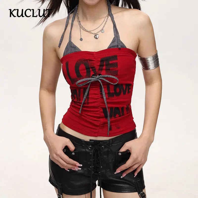KUCLUT Fashion Letter Fake Two Piece Camisole Vest For Women Versatile Hanging Neck Chest Cushion Tank Tops Y2K Female 1A106
KUCLUT Fashion Letter Fake Two Piece Camisole Vest For Women Versatile Hanging Neck Chest Cushion Tank Tops Y2K Female 1A106