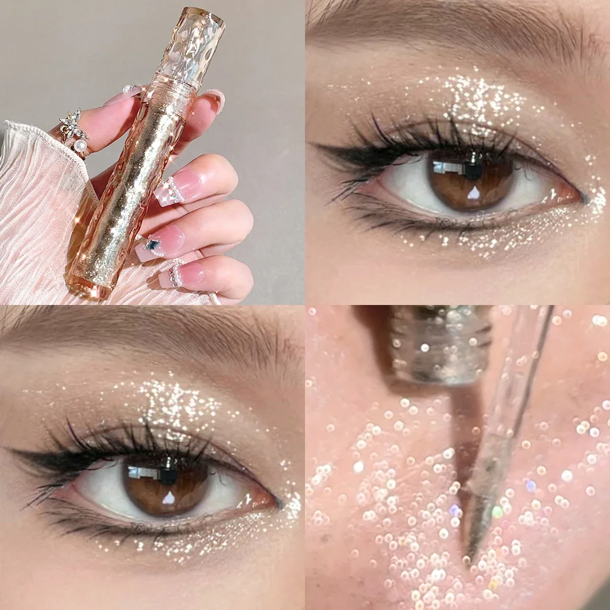 Flowing light, sparkling liquid eye shadow, pearlescent, broken , high-light lying silkworm monochrome eye shadow liquid Makup
Flowing light, sparkling liquid eye shadow, pearlescent, broken , high-light lying silkworm monochrome eye shadow liquid Makup