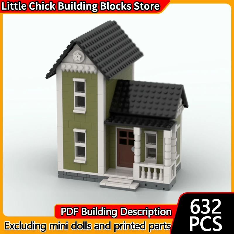 Модель City Street View MOC, строительные кирпичи, оливково-зеленый дом, модульная технология, детские праздничные подарки, сборные игрушки, костюм
Модель City Street View MOC, строительные кирпичи, оливково-зеленый дом, модульная технология, детские праздничные подарки, сборные игрушки, костюм