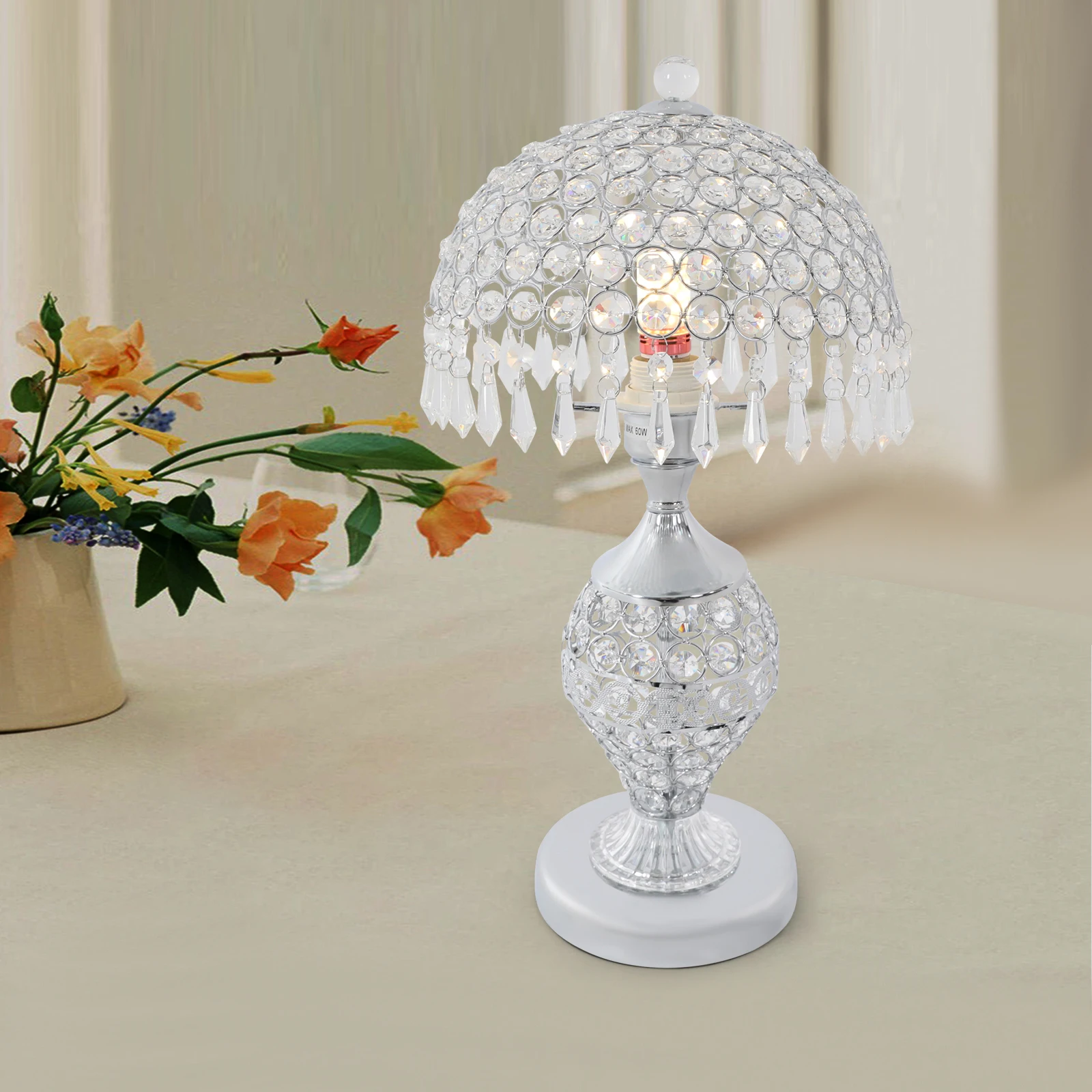 Silver Mermaid Crystal Table Lamp - Modern Luxury Decorative Lamp with Push Button Switch & E26 Holder for Bedroom, Cafe Decor
Silver Mermaid Crystal Table Lamp - Modern Luxury Decorative Lamp with Push Button Switch & E26 Holder for Bedroom, Cafe Decor