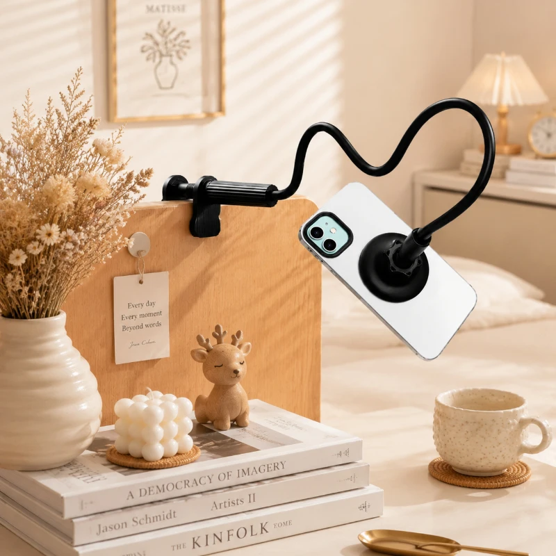 120CM Flexible Gooseneck Phone Stand, Portable Foldable Clamp with Silicone Metal, Bed & Desk Holder for Content Creators
120CM Flexible Gooseneck Phone Stand, Portable Foldable Clamp with Silicone Metal, Bed & Desk Holder for Content Creators