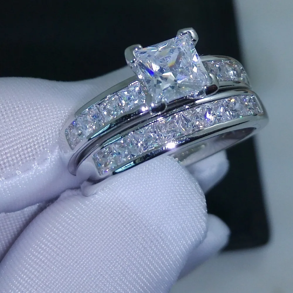 Princess cut Lab Diamond Promise Ring sets 925 Sterling Silver Party Wedding Rings for Women Bridal Fine Engagement Jewelry
Princess cut Lab Diamond Promise Ring sets 925 Sterling Silver Party Wedding Rings for Women Bridal Fine Engagement Jewelry