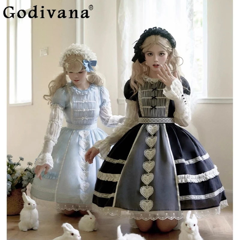 Original Design Retro Elegant Short Sleeve Lolita Dress Summer Women's Sweet Cute Bow Knee-Length Lolita Dress Princess Dress
Original Design Retro Elegant Short Sleeve Lolita Dress Summer Women's Sweet Cute Bow Knee-Length Lolita Dress Princess Dress