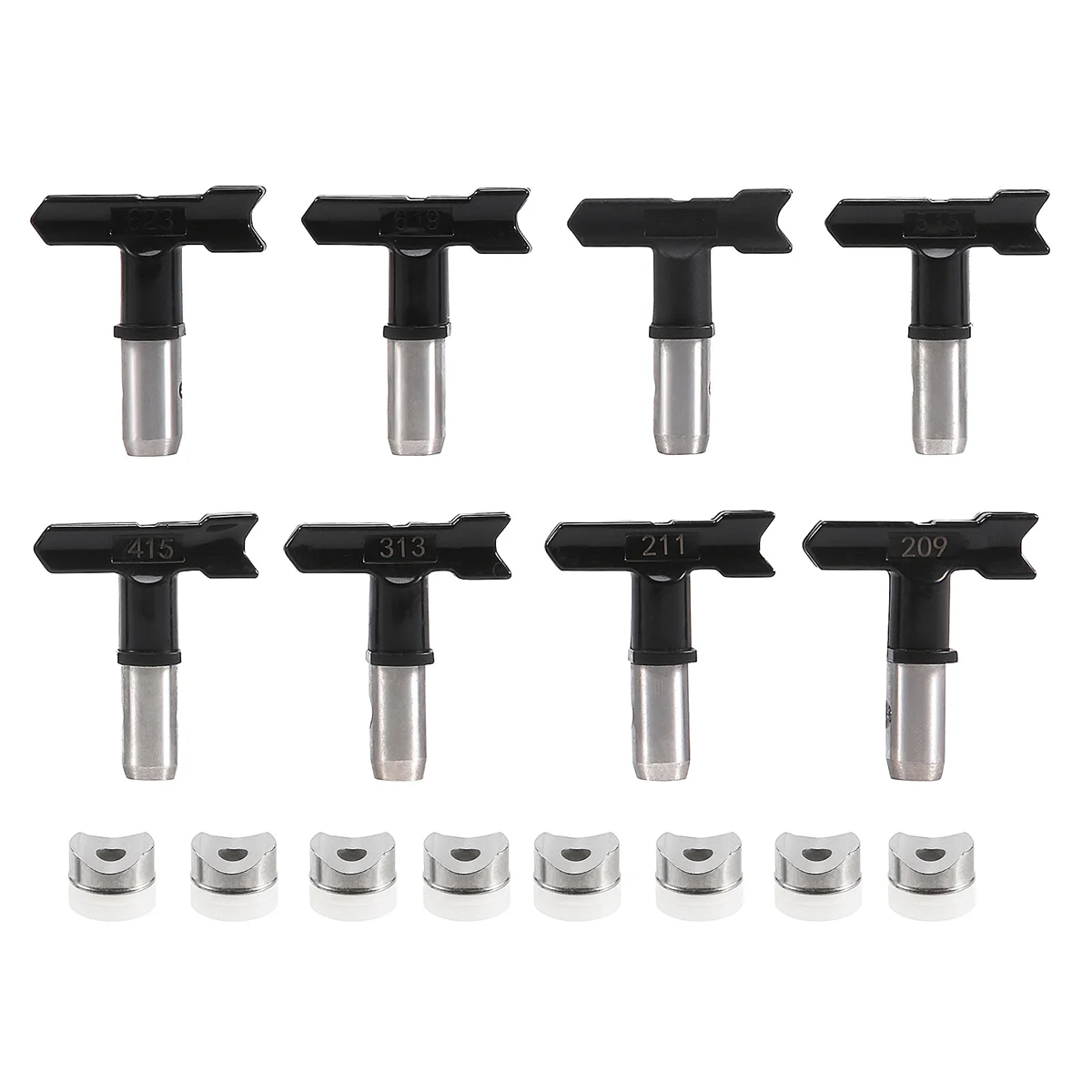 8 Pieces Paint Sprayer Tips Reversible Spray Tip Airless Spray Nozzles Tips Airless Sprayer Spraying Machine Parts
8 Pieces Paint Sprayer Tips Reversible Spray Tip Airless Spray Nozzles Tips Airless Sprayer Spraying Machine Parts