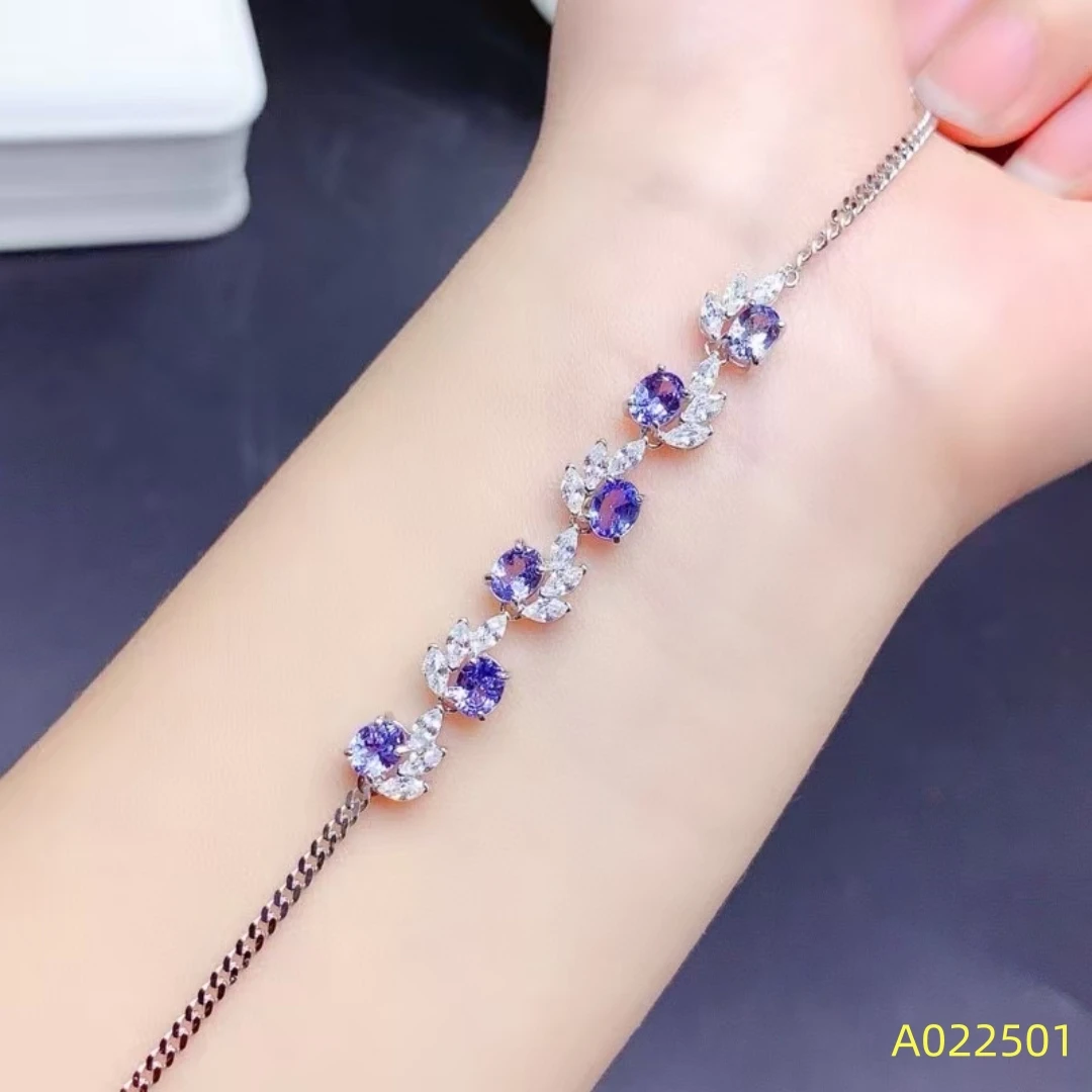 KJJEAXCMY Fine Jewelry Natural Tanzanite Women's Bracelet S925 Pure Silver Exquisite Inlaid High Clarity Gems Support Testing
KJJEAXCMY Fine Jewelry Natural Tanzanite Women's Bracelet S925 Pure Silver Exquisite Inlaid High Clarity Gems Support Testing