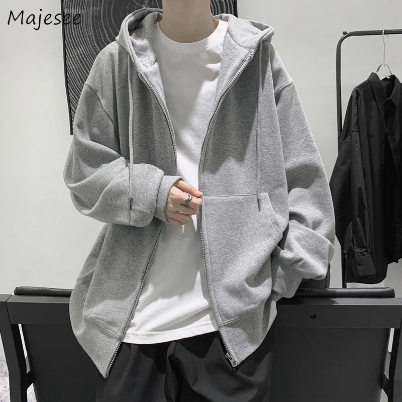 Hoodies Men Fleece Autumn With Hat Winter Outwear All-match Simple Solid Fashion High Street Pockets Zip-up Harajuku Clothing
Hoodies Men Fleece Autumn With Hat Winter Outwear All-match Simple Solid Fashion High Street Pockets Zip-up Harajuku Clothing
