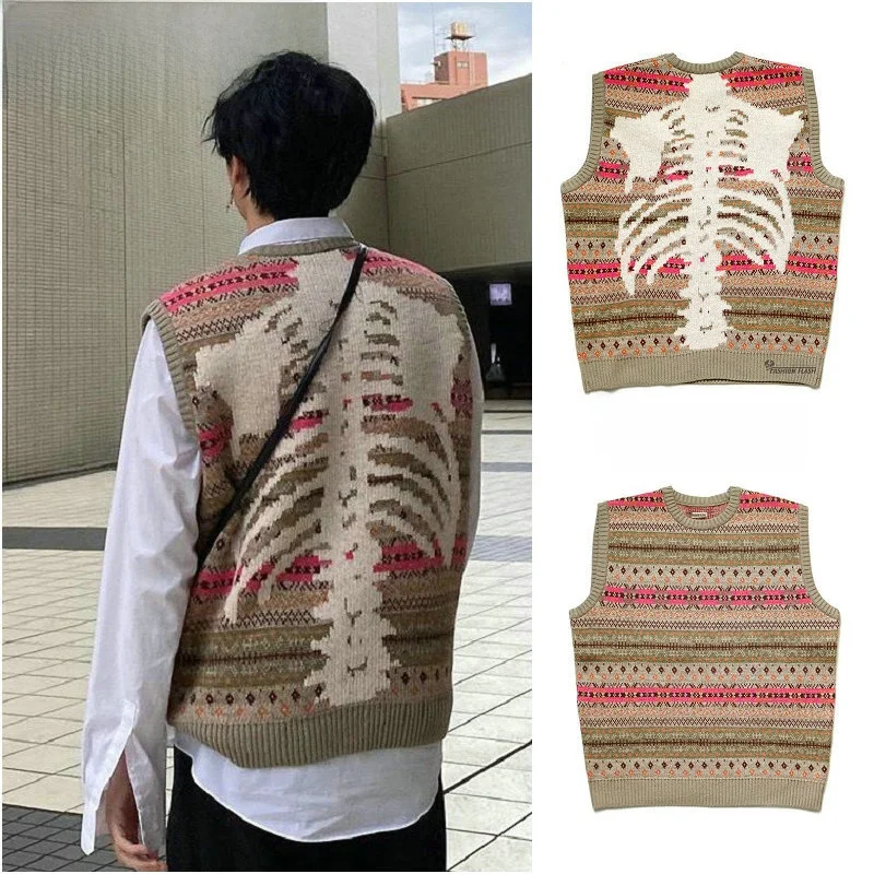 Autumn Winter Knitted Bone Rib Casual round Ne Vest Couple Sle Streetwear Leisure KAPITAL VINTAGE Wool Blend Sweater
Autumn Winter Knitted Bone Rib Casual round Ne Vest Couple Sle Streetwear Leisure KAPITAL VINTAGE Wool Blend Sweater