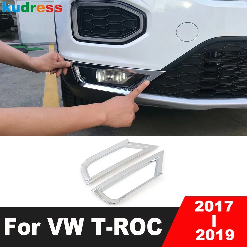 Накладка на переднюю противотуманную фару для Volkswagen VW T-ROC TROC 2017 2018 2019, хромированные автомобильные аксессуары, накладки на лицевую панель противотуманной фары
Накладка на переднюю противотуманную фару для Volkswagen VW T-ROC TROC 2017 2018 2019, хромированные автомобильные аксессуары, накладки на лицевую панель противотуманной фары