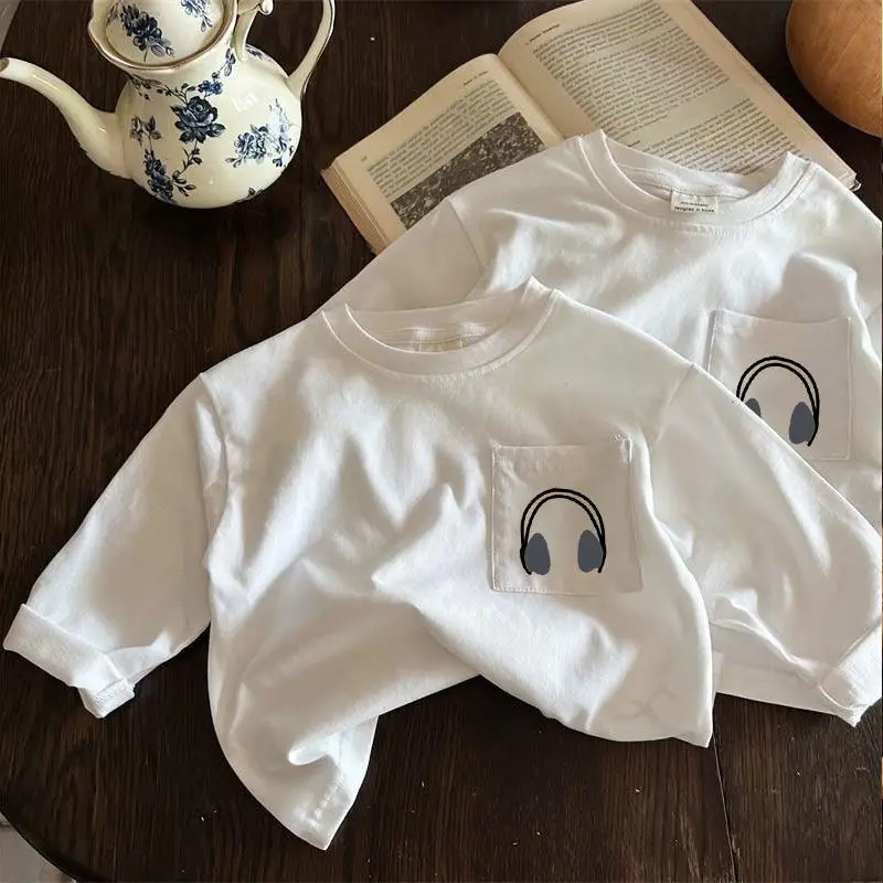 2025 Long Sleeved T-shirt for Boys Girls Versatile for Spring Autumn White Base Shirt Children Korean Casual Cotton Top
2025 Long Sleeved T-shirt for Boys Girls Versatile for Spring Autumn White Base Shirt Children Korean Casual Cotton Top