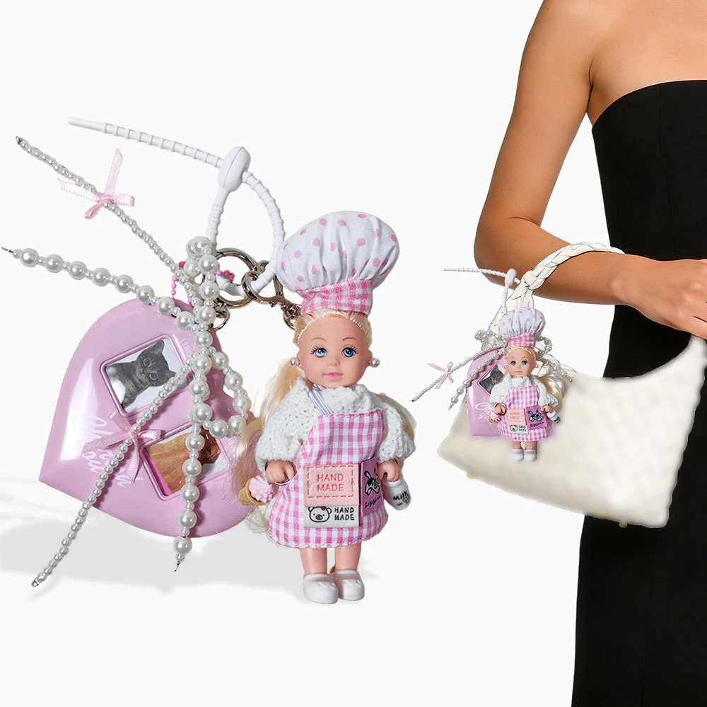 Sweet Cosplay Little Chef Babi Doll Keyring Korean Version Exquisite Cute Kelly Doll Bag Decor Pendant Keyring Birthday Gifts
Sweet Cosplay Little Chef Babi Doll Keyring Korean Version Exquisite Cute Kelly Doll Bag Decor Pendant Keyring Birthday Gifts