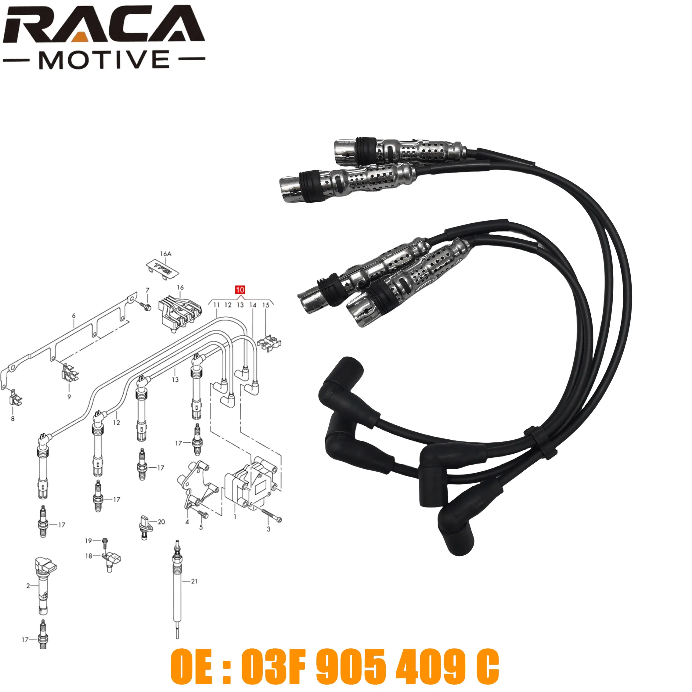 A Set of High-Quality Ignition Cable Wires (4 Pieces) Designed for Skoda, Audi, and Volkswagen 03F905409 03F905409C 03F905409B
A Set of High-Quality Ignition Cable Wires (4 Pieces) Designed for Skoda, Audi, and Volkswagen 03F905409 03F905409C 03F905409B