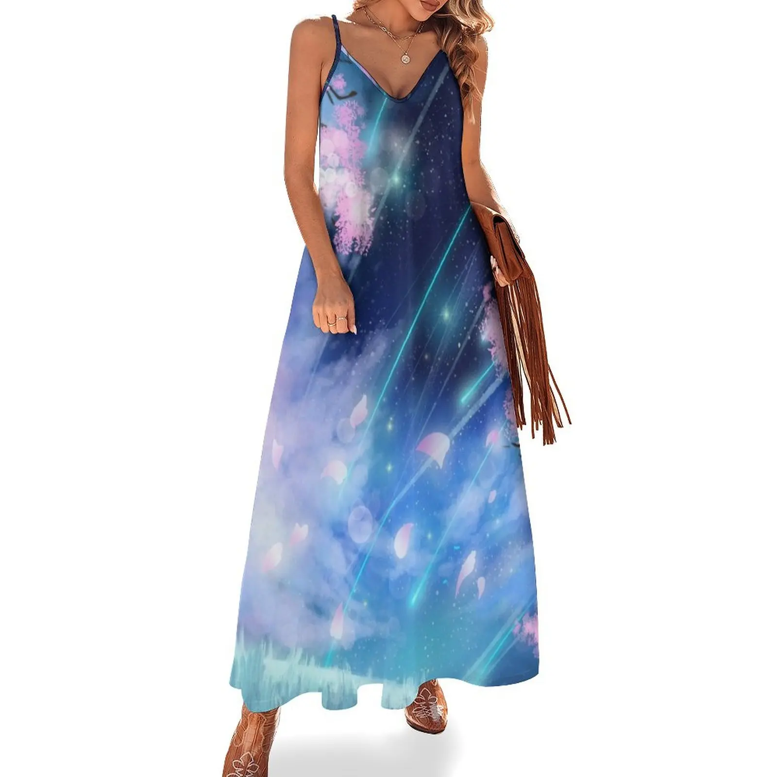 Cherry blossom anime galaxy Sleeveless Dress Long veiled dresses dress korean style clothes for women
Cherry blossom anime galaxy Sleeveless Dress Long veiled dresses dress korean style clothes for women