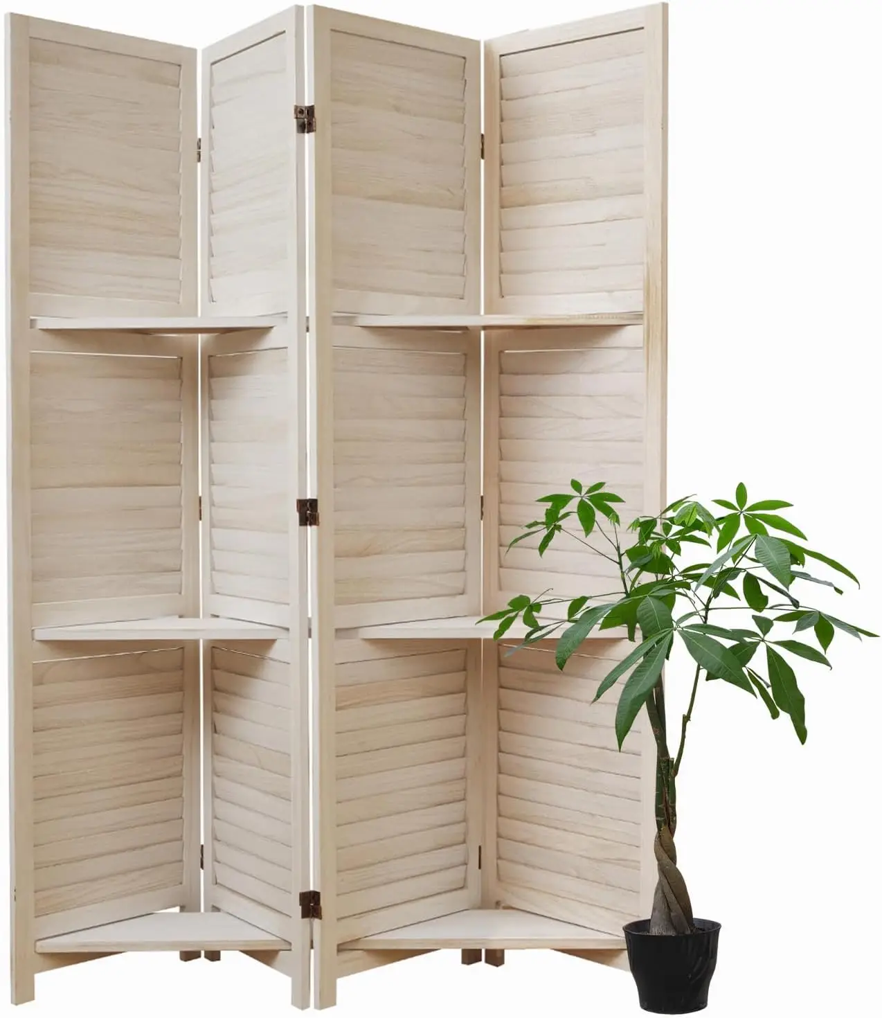 Room Divider with Shelves, 5.6 Ft Tall Folding Wood Screen with Double Hinges for Home Office Bedroom Hotel Decoration (
Room Divider with Shelves, 5.6 Ft Tall Folding Wood Screen with Double Hinges for Home Office Bedroom Hotel Decoration (
