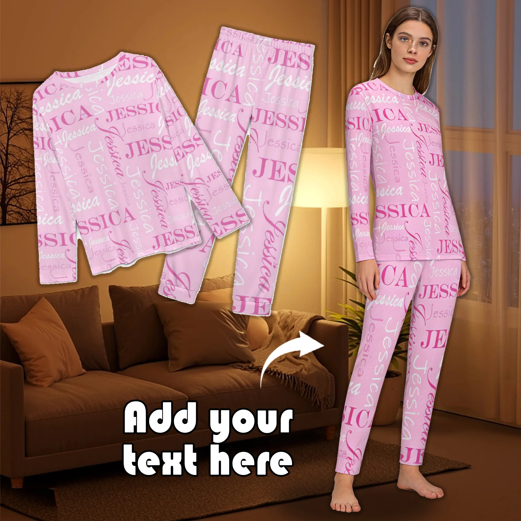 Custom Crew Neck Pajama Set Personalized Images and Text Gifts Couples Spouses Friends Pets Family
Custom Crew Neck Pajama Set Personalized Images and Text Gifts Couples Spouses Friends Pets Family