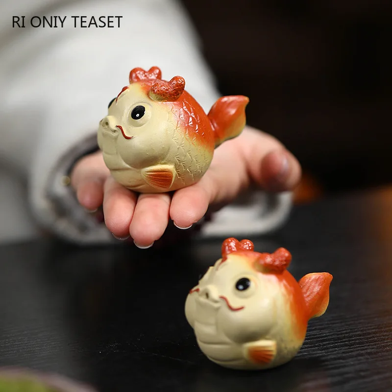 Chinese Yixing Purple Clay Tea Pet Handmade Cute Dragon Statue Ornaments Tea Figurine Sculpture Crafts Home Zisha Tea Set Decor
Chinese Yixing Purple Clay Tea Pet Handmade Cute Dragon Statue Ornaments Tea Figurine Sculpture Crafts Home Zisha Tea Set Decor