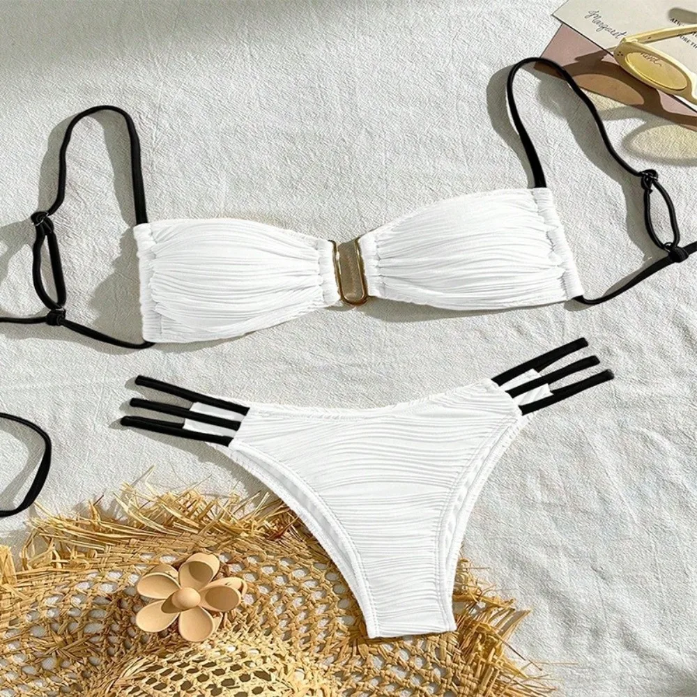 2pcs Cute Summer Women's Swimwear Sexy Swimwear Bathing Suit Crinkled Hollowed-out Bikini Set Swimming Activities
2pcs Cute Summer Women's Swimwear Sexy Swimwear Bathing Suit Crinkled Hollowed-out Bikini Set Swimming Activities