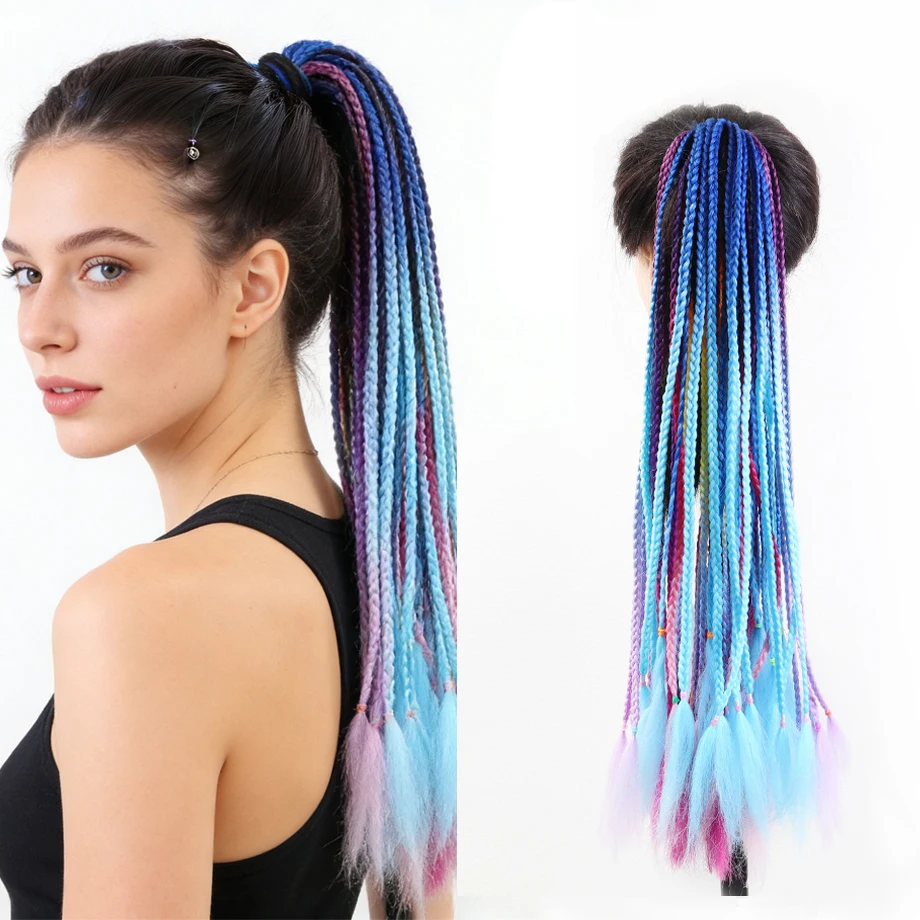 Ponytail Hair Colorful Braided Extension Synthetic Hair Long Ponytail with Hair Tie 24 Inch Hair for Women Hair Extensions
Ponytail Hair Colorful Braided Extension Synthetic Hair Long Ponytail with Hair Tie 24 Inch Hair for Women Hair Extensions