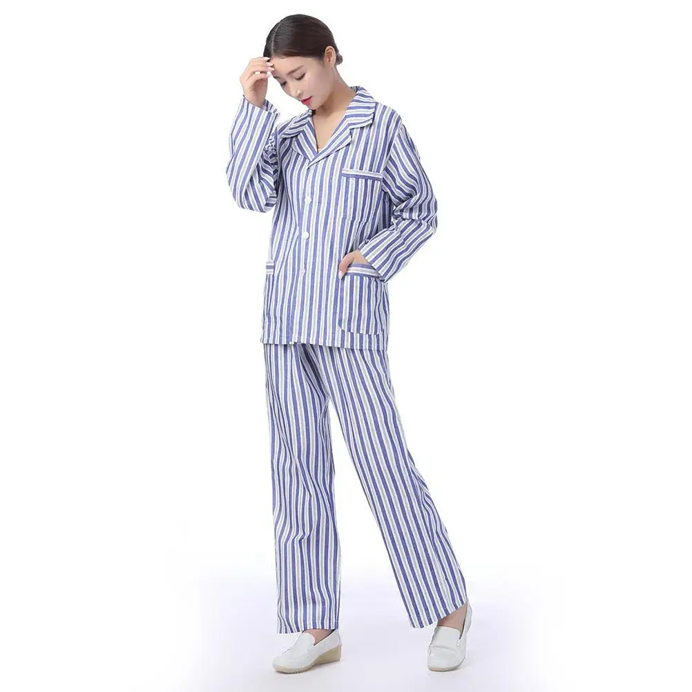 Cotton Patient Pajamas Long Sleeve Sleepwear Women Hospital Clothes Stripe Pattern Comfortable Breathable Lightweight
Cotton Patient Pajamas Long Sleeve Sleepwear Women Hospital Clothes Stripe Pattern Comfortable Breathable Lightweight