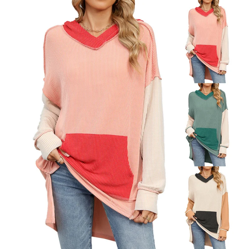 2025Popular2025Hot-Selling New European and American Style Autumn Winter New Hooded Color-Block Pocket Long Sleeve Loose Sweatsh
2025Popular2025Hot-Selling New European and American Style Autumn Winter New Hooded Color-Block Pocket Long Sleeve Loose Sweatsh