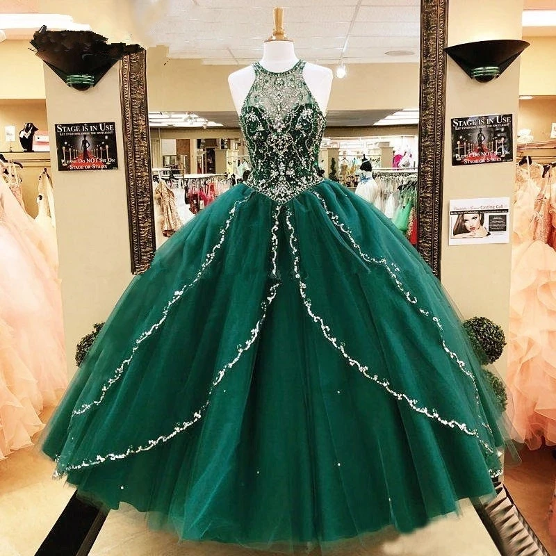 Angelsbridep Dark Green Ball Gown 15 Year Old Quinceanera Dresses Beading O-Neck Girl Sweet 16 Party Gowns
Angelsbridep Dark Green Ball Gown 15 Year Old Quinceanera Dresses Beading O-Neck Girl Sweet 16 Party Gowns