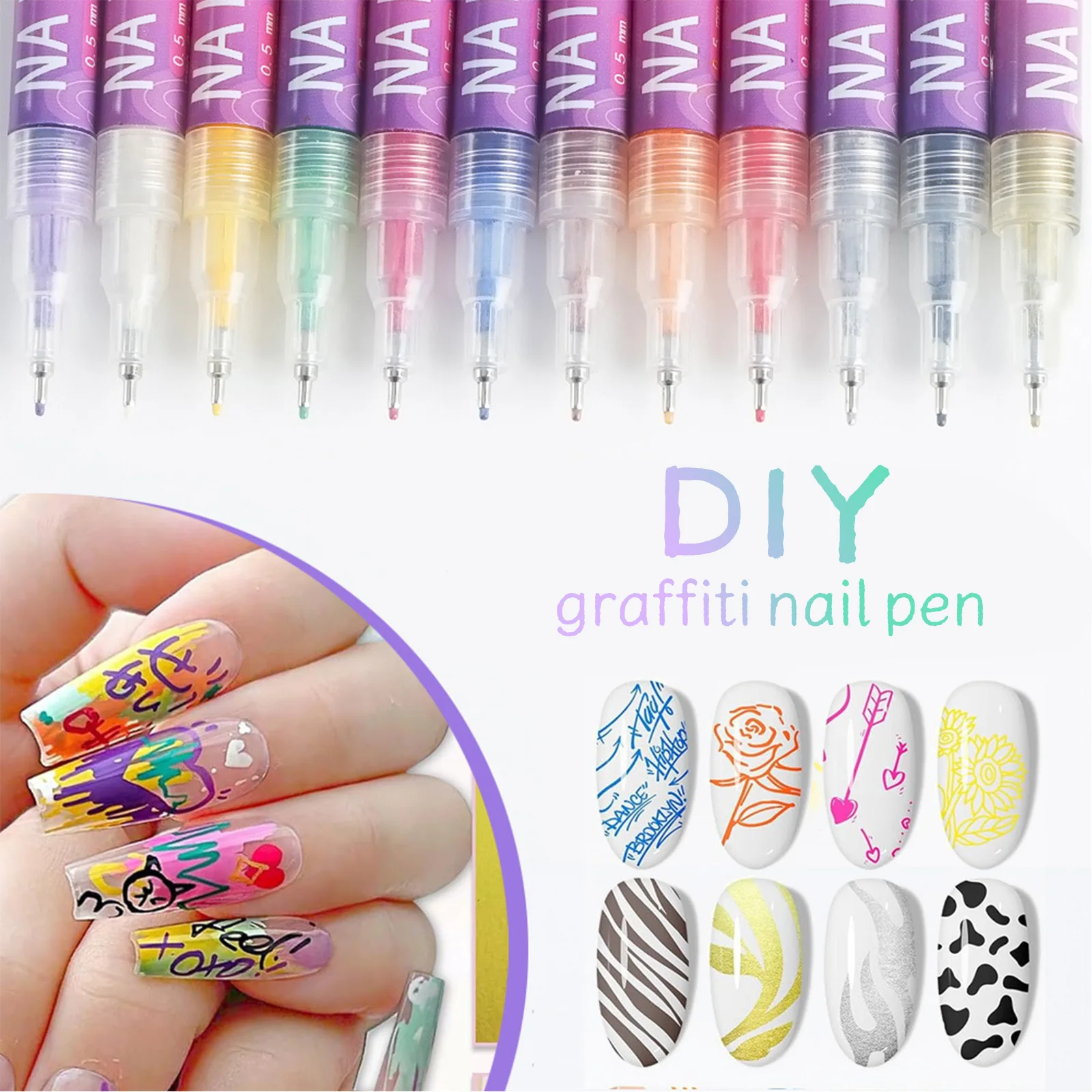 12Pcs 3D Nail Art Pens, Waterproof Painting Brushes Set with Replaceable Inner Lining for DIY Abstract Line Nail Design
12Pcs 3D Nail Art Pens, Waterproof Painting Brushes Set with Replaceable Inner Lining for DIY Abstract Line Nail Design