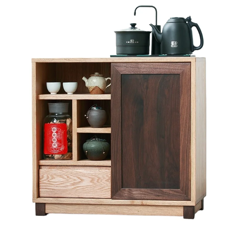 New Chinese solid wood tea sideboard, black walnut water cabinet, single door red oak tea room furniture
New Chinese solid wood tea sideboard, black walnut water cabinet, single door red oak tea room furniture