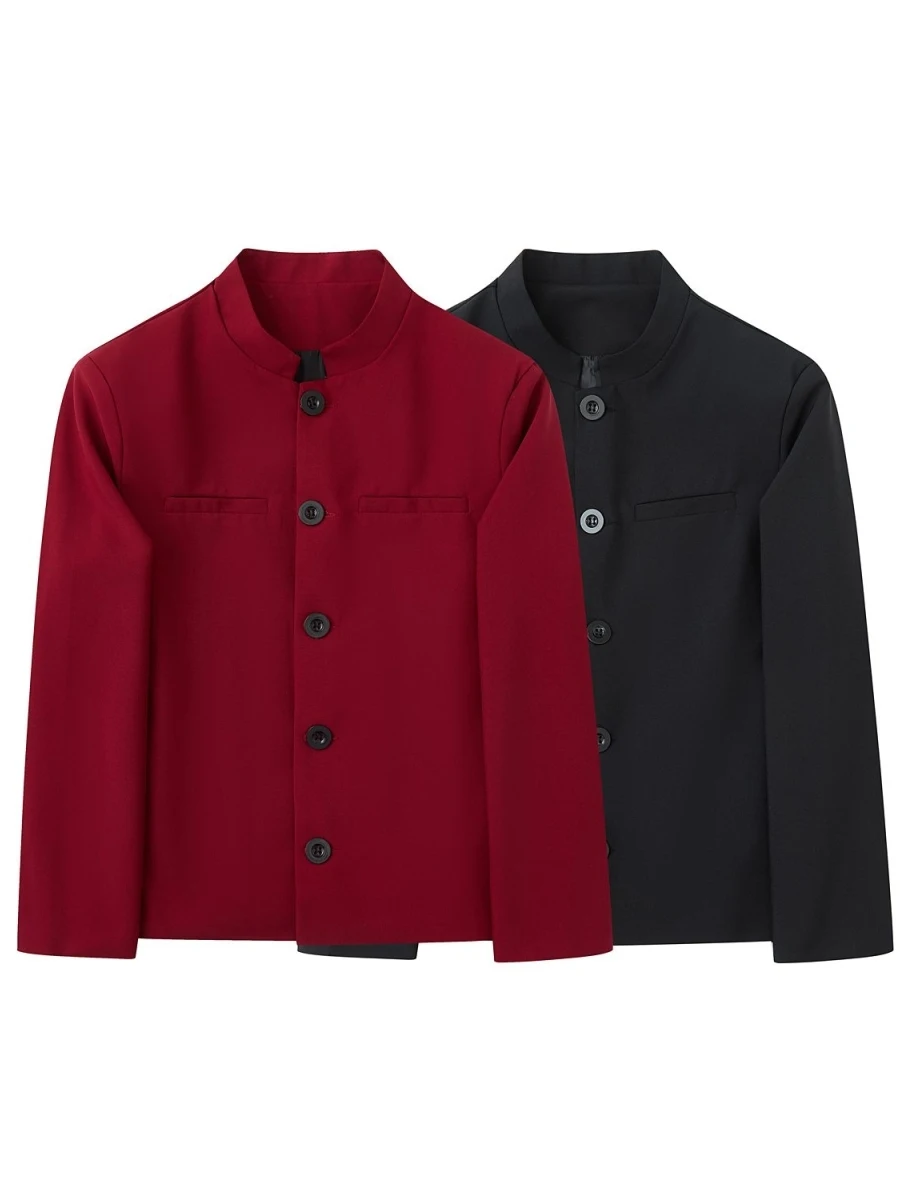 Retro Wine Red ort Tailored Jaet Men's Faionable oulder Pad Stand Collar Winter Casual Polyester Fiber Korean Sle
Retro Wine Red ort Tailored Jaet Men's Faionable oulder Pad Stand Collar Winter Casual Polyester Fiber Korean Sle