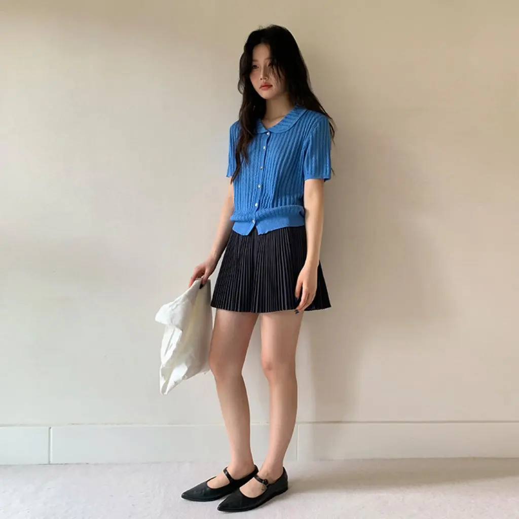 Thirteen-Line Women's Casual Wool Sweater Summer New Style Doll Collar Short Sleeve Open Cardigan for Fashionable Ladies
Thirteen-Line Women's Casual Wool Sweater Summer New Style Doll Collar Short Sleeve Open Cardigan for Fashionable Ladies