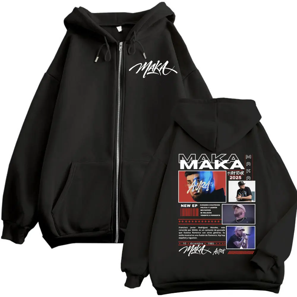 Rapper Maka Aura Tour 2025 Zipper Hoodie Men Women Hip Hop Fashion Zip Up Sweatshirts Autumn Winter Casual Oversized Pullovers
Rapper Maka Aura Tour 2025 Zipper Hoodie Men Women Hip Hop Fashion Zip Up Sweatshirts Autumn Winter Casual Oversized Pullovers
