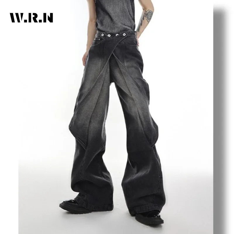 Women's High Waist Wide Leg Slice Design Jeans American Vintage Unisex Style Casual Pants Female Straight Denim Trousers
Women's High Waist Wide Leg Slice Design Jeans American Vintage Unisex Style Casual Pants Female Straight Denim Trousers