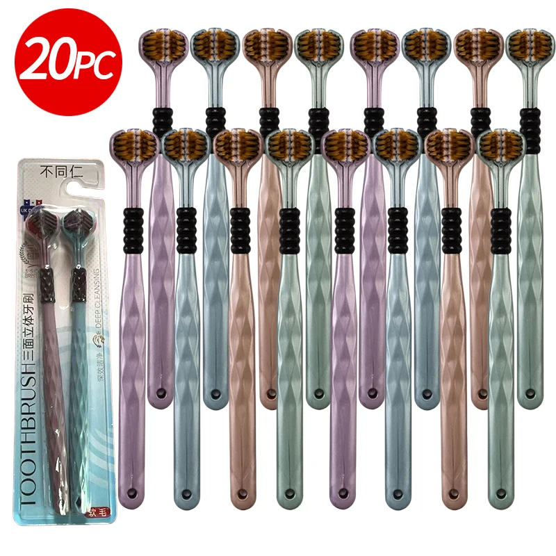 20-Pack Three-Sided Toothbrushes, Adult Soft Bristle U-Shaped Head, Ergonomic Handle, Gentle Care for Sensitive Teeth, Travel-Fr
20-Pack Three-Sided Toothbrushes, Adult Soft Bristle U-Shaped Head, Ergonomic Handle, Gentle Care for Sensitive Teeth, Travel-Fr