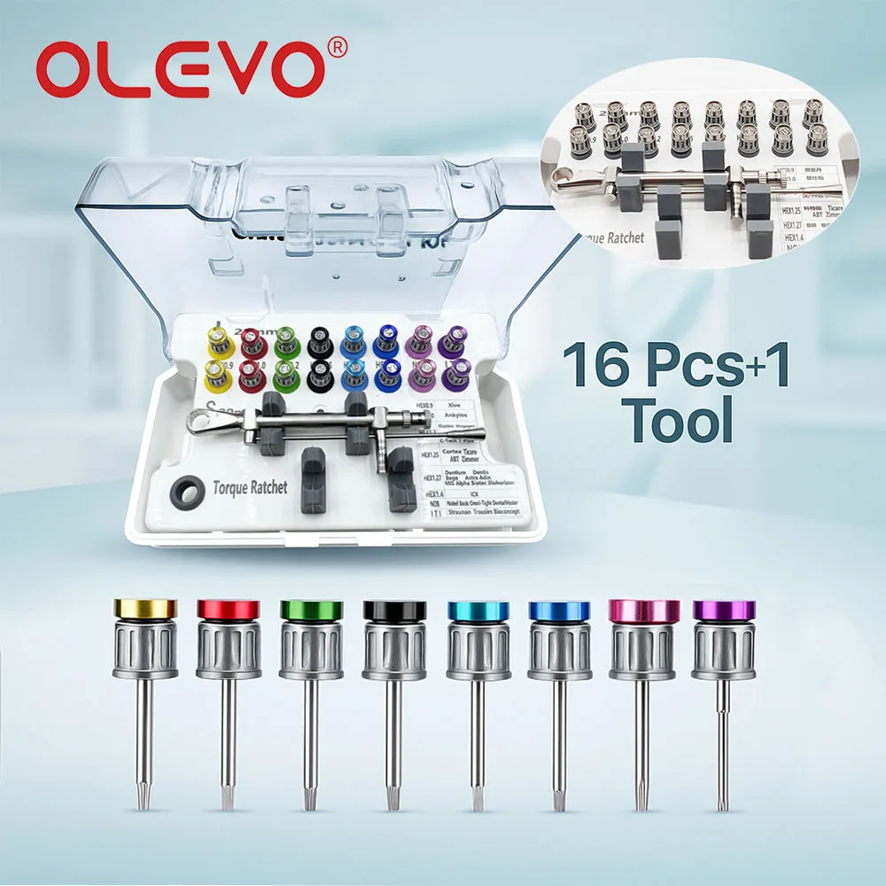 Autoclavable Implant Screwdriver Dental Set Torque Ratchet Implants with Limiter 16Pcs Hard Metal Durable Dentistry Instruments
Autoclavable Implant Screwdriver Dental Set Torque Ratchet Implants with Limiter 16Pcs Hard Metal Durable Dentistry Instruments