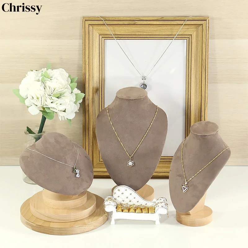 Coffee Velvet Beech Wood Mannequin Necklace Rack, Ring & Earring Display Stand, Boutique Jewelry Prop & Storage Tray
Coffee Velvet Beech Wood Mannequin Necklace Rack, Ring & Earring Display Stand, Boutique Jewelry Prop & Storage Tray