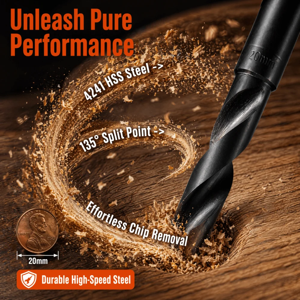 8pcs Durable 14-25mm HSS Drill Bits Black Center Point Reduced Shank Twist Drill Bits High Speed Steel Drill Bits Metal
8pcs Durable 14-25mm HSS Drill Bits Black Center Point Reduced Shank Twist Drill Bits High Speed Steel Drill Bits Metal