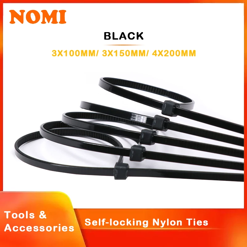 100/150/200mm Black Nylon Cable Ties Self Locking Plastic Zip Wire Binding Wrap Straps DIY Cable Fasten Organiser
100/150/200mm Black Nylon Cable Ties Self Locking Plastic Zip Wire Binding Wrap Straps DIY Cable Fasten Organiser