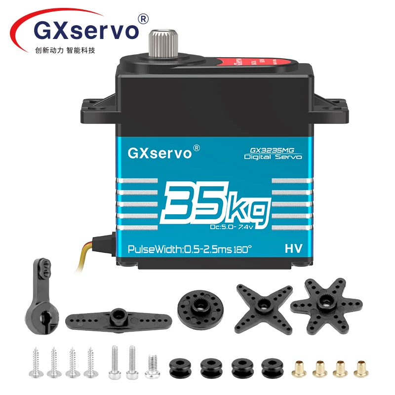 Сервоприводы GXservo 35 кг PWM, цифровой сервопривод с металлической шестерней высокого напряжения для радиоуправляемого автомобиля масштаба 1/8 1/10
Сервоприводы GXservo 35 кг PWM, цифровой сервопривод с металлической шестерней высокого напряжения для радиоуправляемого автомобиля масштаба 1/8 1/10