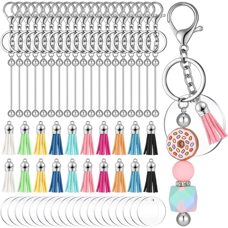 20Pcs Acrylic Beadable Keychain Leather Tassels DIY Project Pendant Jewelry Craft Accessory for Keychain Keyring Making Supplies
20Pcs Acrylic Beadable Keychain Leather Tassels DIY Project Pendant Jewelry Craft Accessory for Keychain Keyring Making Supplies