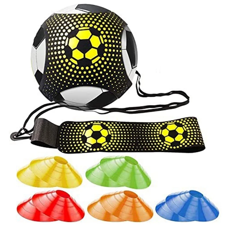 

ELOS-Football Training Equipment Football Training Bumpy Belt Auxiliary Kicking Skills Training Belt With Obstacle Cone