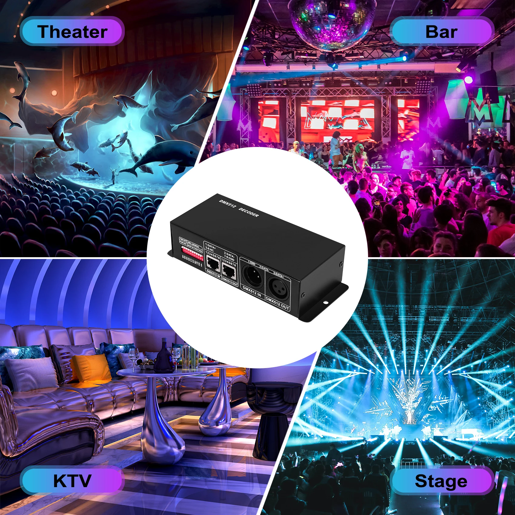 XFDZ DMX 512 4CH x 8A Декодер Светодиодный контроллер 4-канальный драйвер Светодиодная лента RGBW DC 12 В-24 В
XFDZ DMX 512 4CH x 8A Декодер Светодиодный контроллер 4-канальный драйвер Светодиодная лента RGBW DC 12 В-24 В