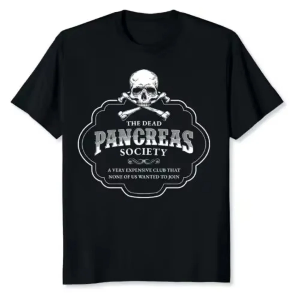 The Dead Pancreas Society Humorous T-Shirt - Vintage Skull & Crossbones Emblem, Trendy Apparel for Dark Humor Fans
The Dead Pancreas Society Humorous T-Shirt - Vintage Skull & Crossbones Emblem, Trendy Apparel for Dark Humor Fans