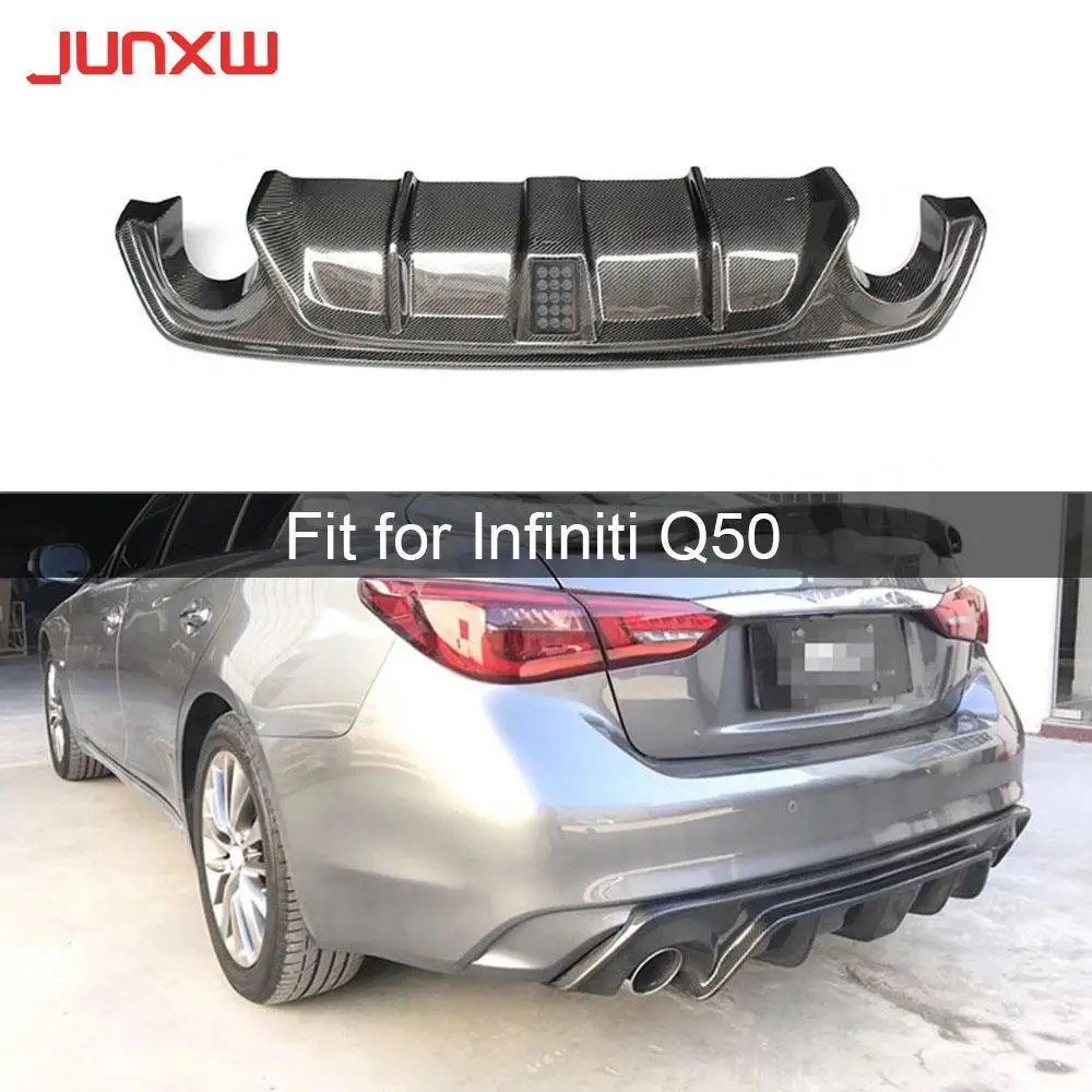 Carbon Fiber Car Rear Bumper Diffuser lip Spoiler + Brake Light for Infiniti Q50 Sedan 4 Door 2018 2019 Car Bumper Body Kit
Carbon Fiber Car Rear Bumper Diffuser lip Spoiler + Brake Light for Infiniti Q50 Sedan 4 Door 2018 2019 Car Bumper Body Kit